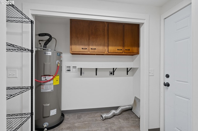 utility room with electric water heater