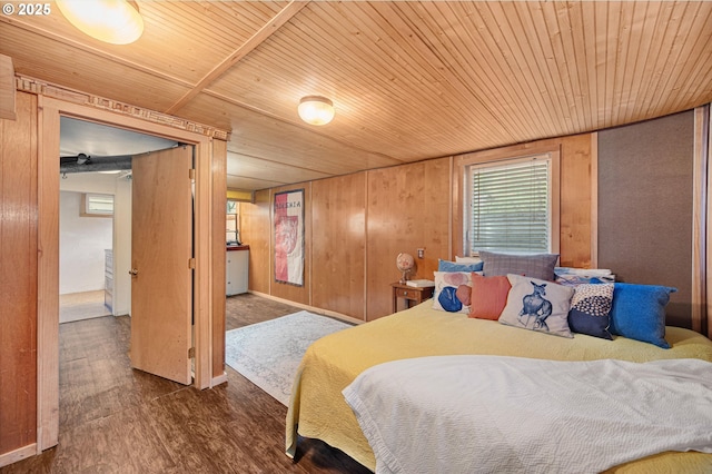 7814 N Wall Ave, Portland, OR 97203 - bedroom featuring wood ceiling, wood finished floors, and wood walls