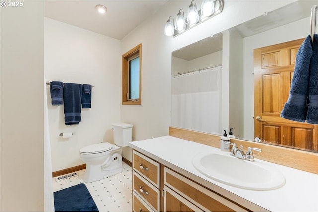 3820 Kenthorpe Way W, Linn, OR 97068 - bathroom featuring vanity, toilet, and baseboards