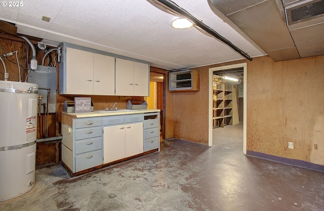 kitchen with sink and secured water heater