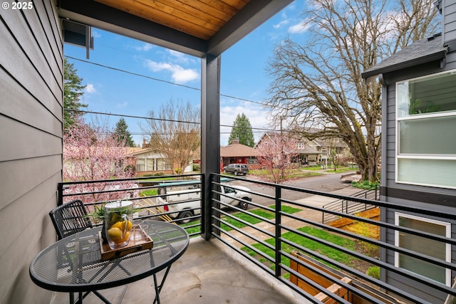 balcony with a residential view