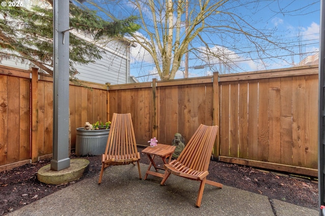 view of patio / terrace with a fenced backyard