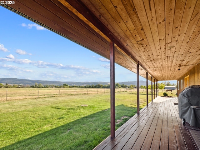 62123 Chandler Loop, La Grande, OR 97850 - wooden deck featuring a rural view and a lawn