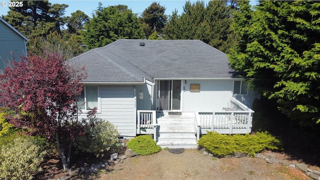 view of front facade with a deck
