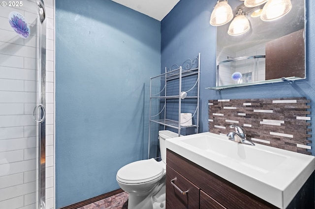 404 Chinook Ave, Astoria, OR 97103 - full bath featuring toilet, a shower stall, and vanity