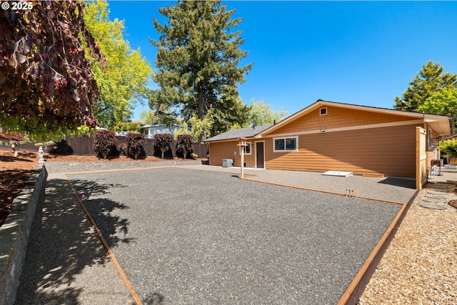 exterior space featuring fence