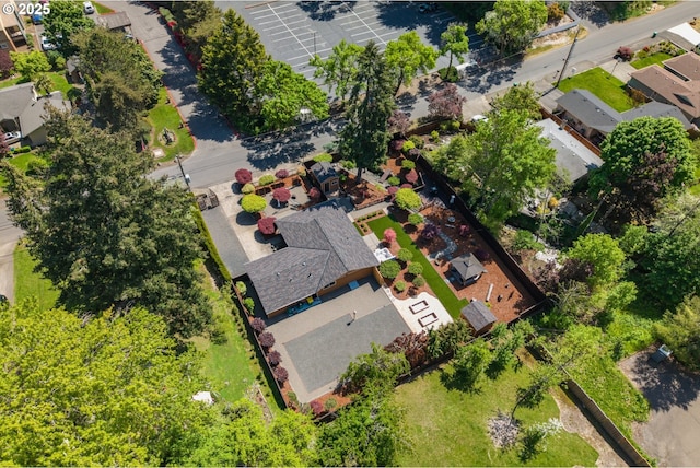 drone / aerial view with a residential view