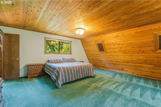 65257 E Sandy River Ln, Rhododendron, OR 97049 - carpeted bedroom with wood ceiling and wooden walls
