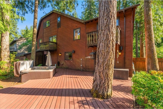 65257 E Sandy River Ln, Rhododendron, OR 97049 - rear view of house featuring a deck and a balcony