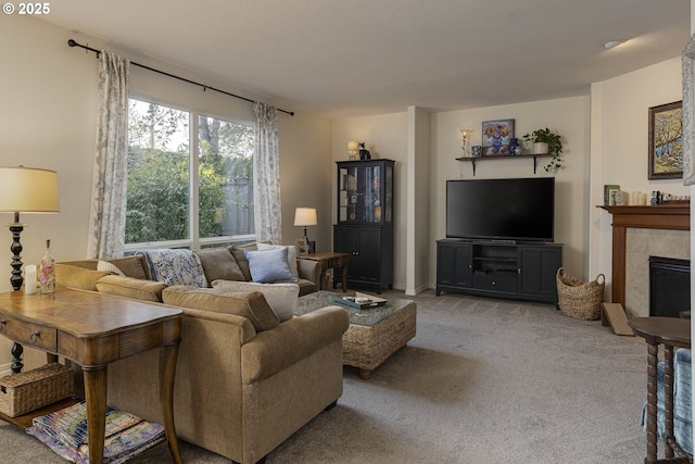 7125 SW Fallen Leaf St, Wilsonville, OR 97070 - carpeted living area featuring a fireplace