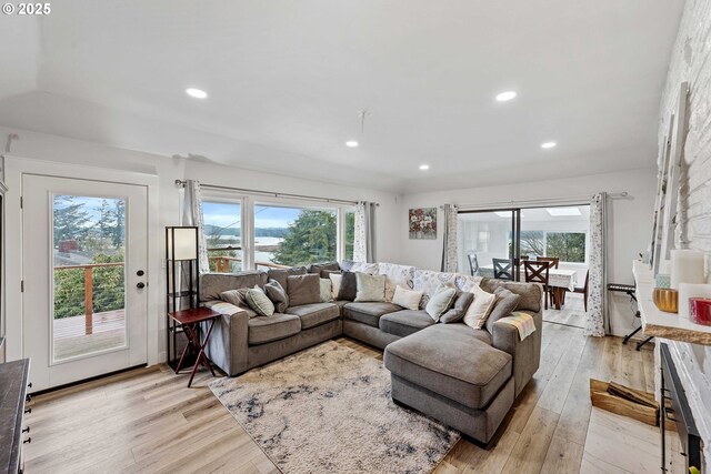 546 W Fir Ave, Coos Bay, OR 97420 - living room with recessed lighting, light wood-style floors, and a healthy amount of sunlight