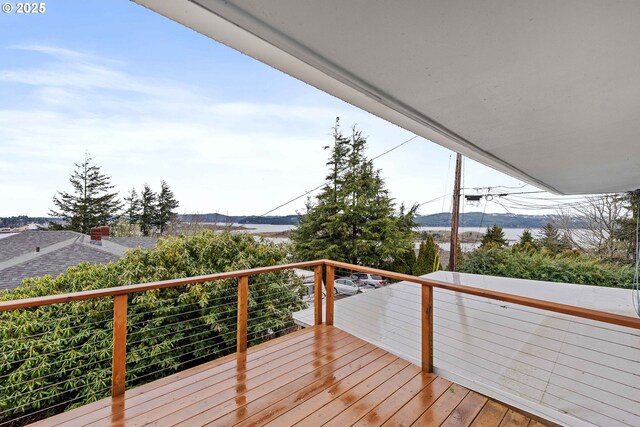 546 W Fir Ave, Coos Bay, OR 97420 - wooden deck featuring a mountain view