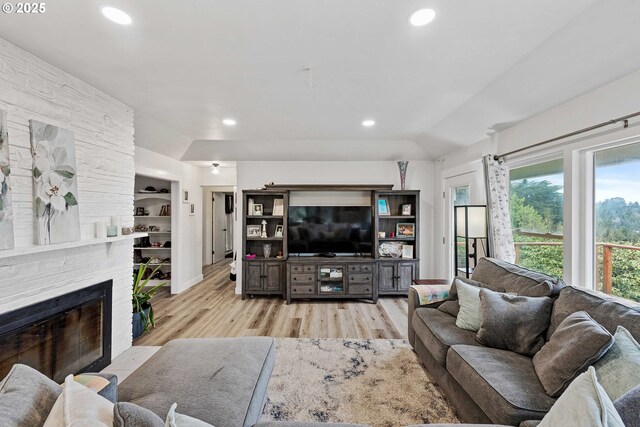 546 W Fir Ave, Coos Bay, OR 97420 - living area featuring built in features, recessed lighting, and light wood finished floors
