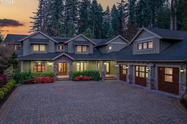 craftsman-style house with a garage