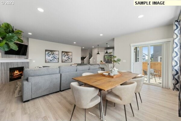 dining room featuring light hardwood / wood-style flooring