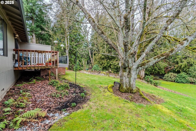 view of yard featuring a deck