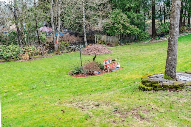 view of yard with fence