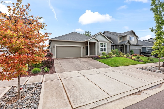 142 N 35th Pl, Cornelius, OR 97124 - view of front facade featuring an attached garage, concrete driveway, and a front lawn