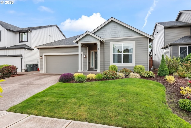 142 N 35th Pl, Cornelius, OR 97124 - view of front of property with an attached garage, concrete driveway, and a front lawn