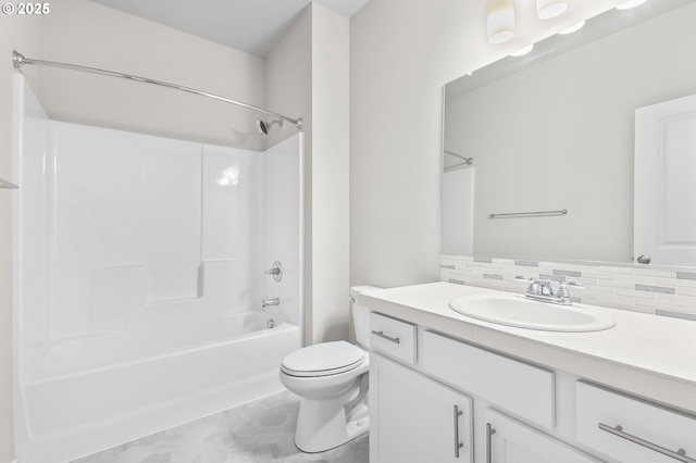 142 N 35th Pl, Cornelius, OR 97124 - bathroom featuring toilet, vanity, tasteful backsplash, and shower / tub combination