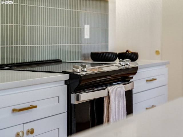 kitchen with white cabinets