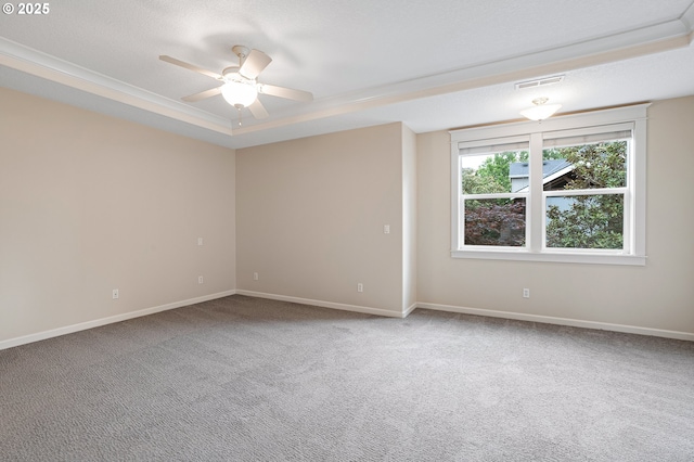 3578 NW Gerritz Ter, Portland, OR 97229 - carpeted spare room featuring a raised ceiling, ceiling fan, and baseboards