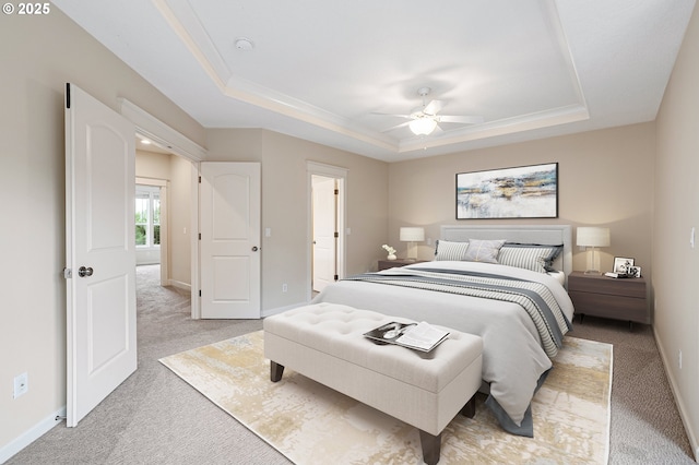 3578 NW Gerritz Ter, Portland, OR 97229 - bedroom featuring light carpet, a raised ceiling, and baseboards