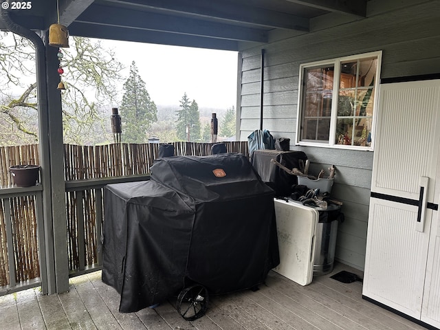 view of patio / terrace with grilling area and a deck