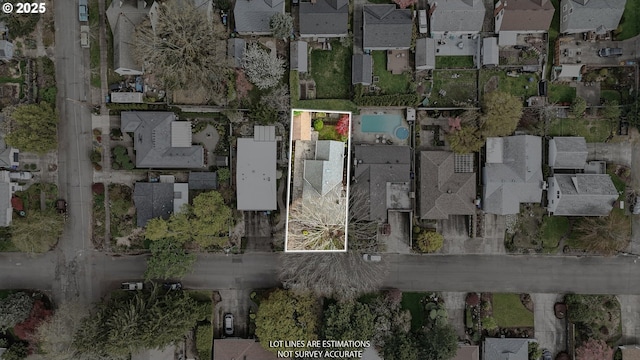 drone / aerial view with a residential view