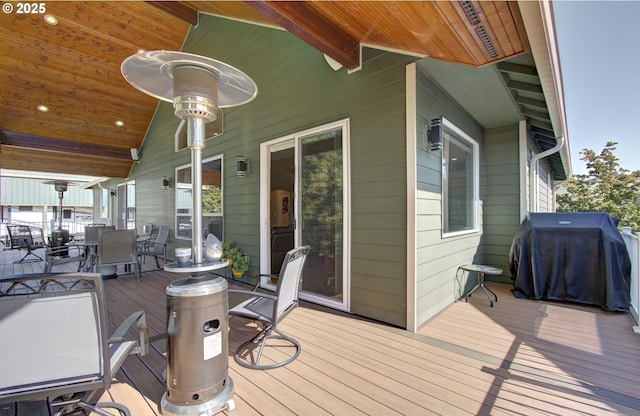 15223 SE Mistwood Way, Clackamas, OR 97015 - deck featuring outdoor dining space and a grill
