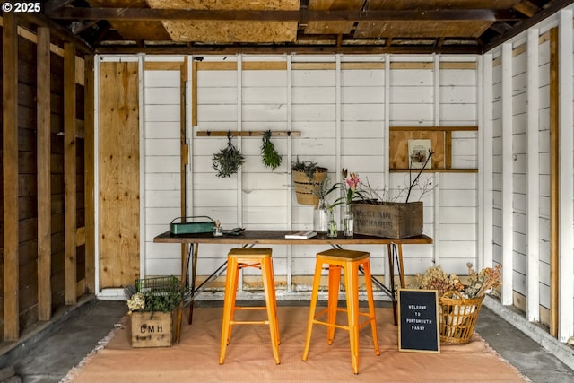 interior space with a garage