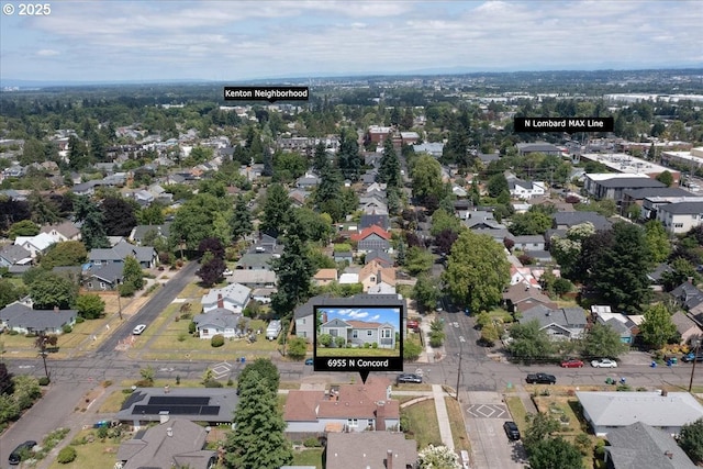 6955 N Concord Ave, Portland, OR 97217 - aerial view of property's location with nearby suburban area
