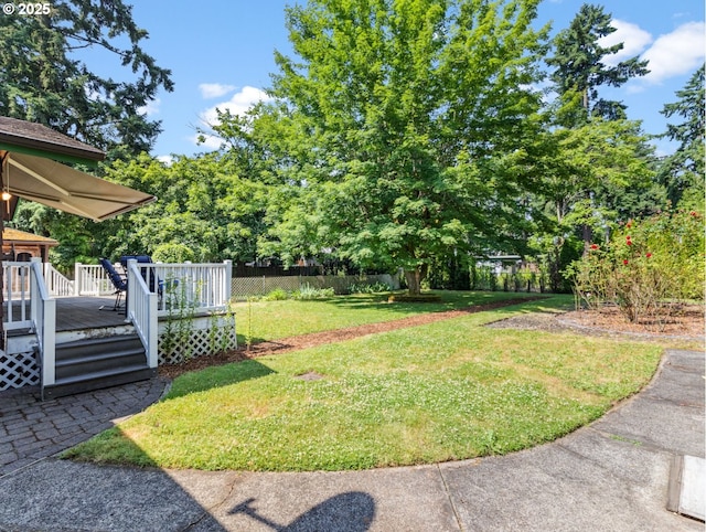 3123 SE 129th Ave, Portland, OR 97236 - view of yard featuring a wooden deck