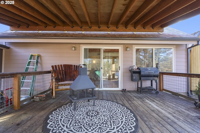 deck featuring grilling area