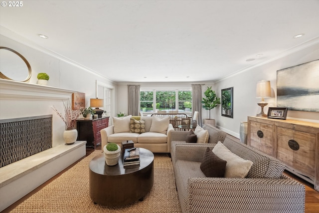 2550 Dellwood Dr, Lake Oswego, OR 97034 - living area with ornamental molding and wood finished floors