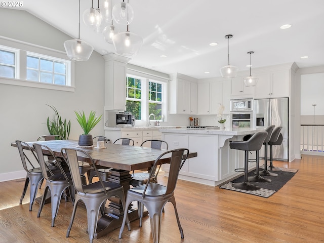 10305 Pine Ridge Dr, Manzanita, OR 97130 - dining space with recessed lighting and light wood-style floors