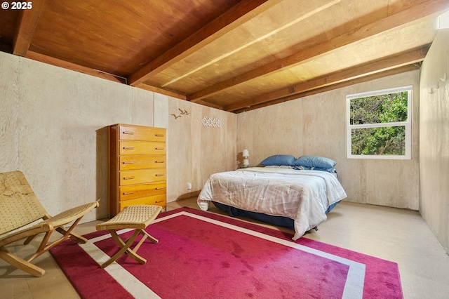 8890 Ocean Crest Ln, Manzanita, OR 97130 - bedroom featuring wood ceiling with exposed beams