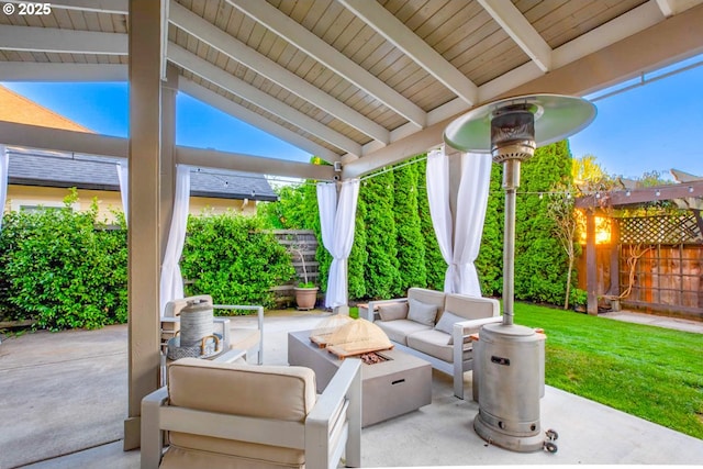 195 Daniel Dr, Eugene, OR 97404 - view of patio with an outdoor living space with a fire pit
