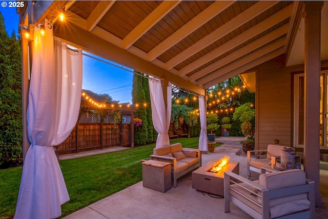 195 Daniel Dr, Eugene, OR 97404 - view of patio / terrace with an outdoor fire pit