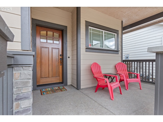 entrance to property with covered porch