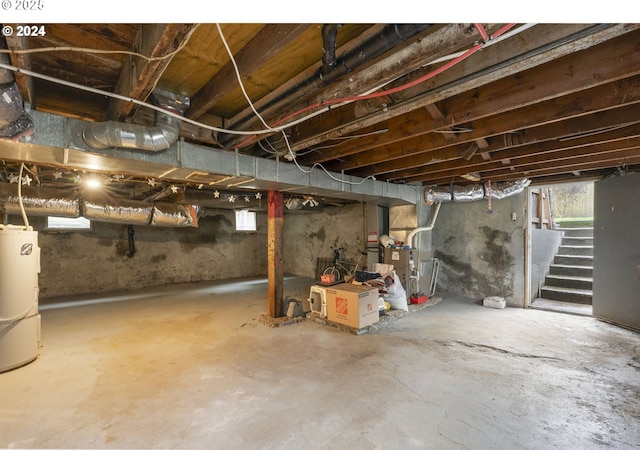 7906 SE Woodstock Blvd, Portland, OR 97206 - basement featuring water heater and stairway