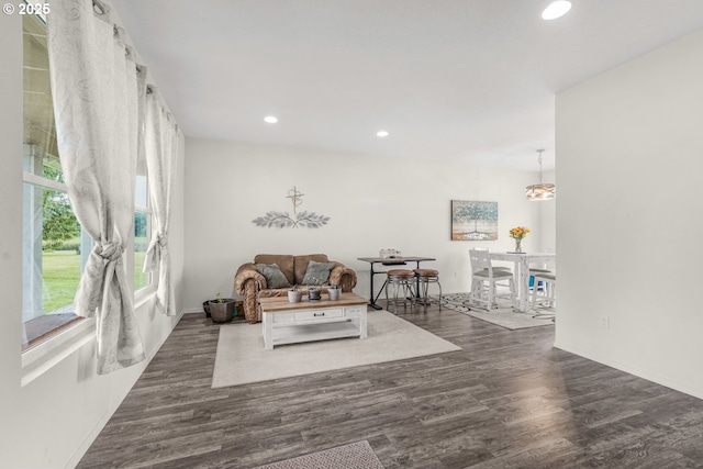 18385 Inglis Rd, Clatskanie, OR 97016 - living area with wood finished floors, recessed lighting, and baseboards