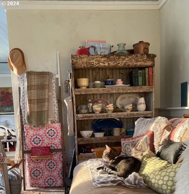 bedroom featuring ornamental molding