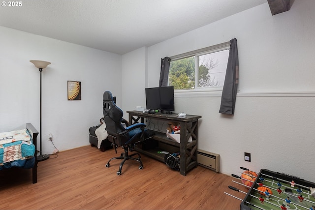 home office featuring wood-type flooring