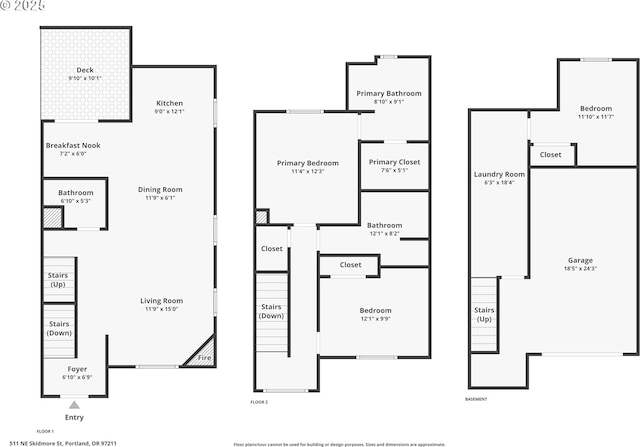 511 NE Skidmore St, Portland, OR 97211 - view of floor plan / room layout