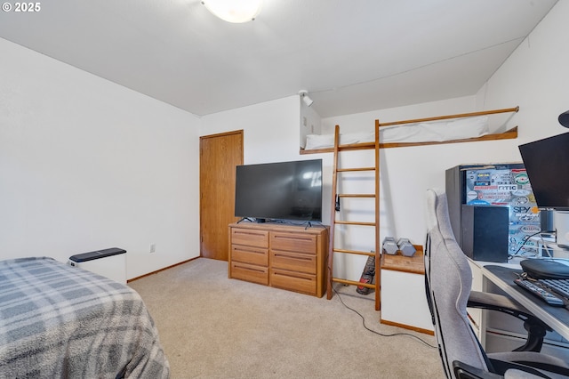 9065 Trask River Rd, Tillamook, OR 97141 - carpeted bedroom featuring an office area and baseboards