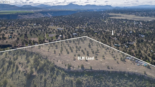 9949 Geneva View Rd, Terrebonne, OR 97760 - view of property location with a mountain backdrop and property parcel outlined