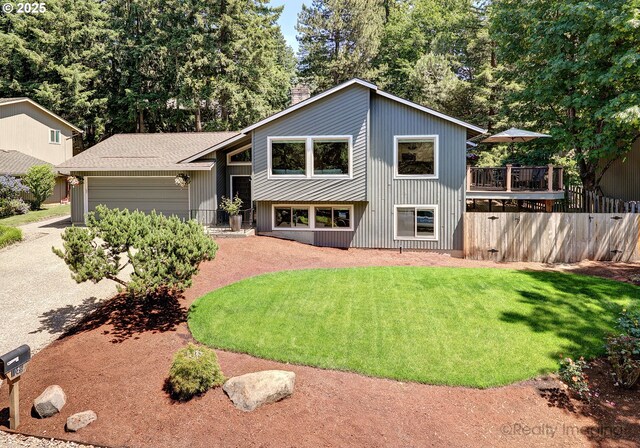 10262 SE 99th Dr, Happy Valley, OR 97086 - view of front of property with an attached garage and a chimney