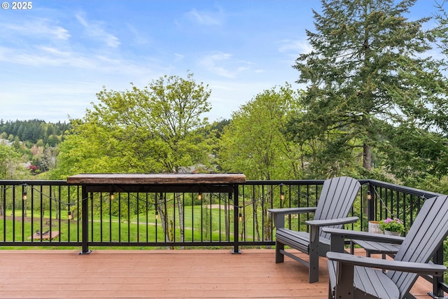4640 SE Honors Dr, Gresham, OR 97080 - wooden terrace with a wooded view