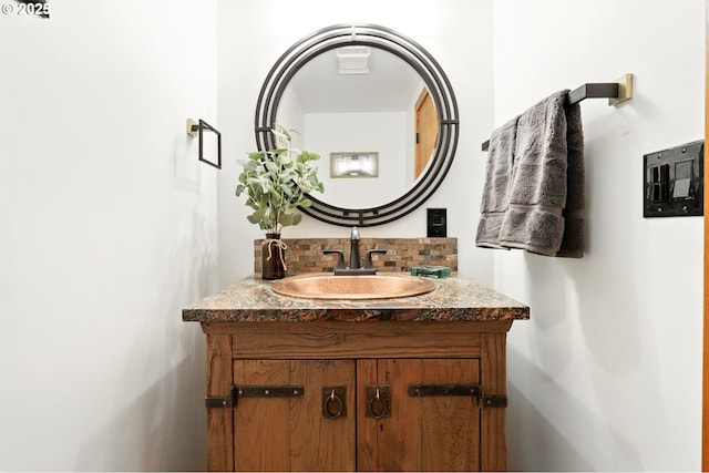 38617 SE Nichols Hill Rd, Washougal, WA 98671 - bathroom featuring vanity and backsplash